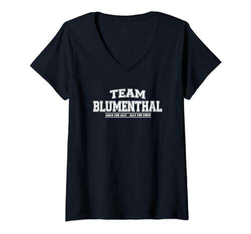 Damen Team Blumenthal | stolze Familie - Nachname Geschenk T-Shirt mit V-Ausschnitt von Team Blumenthal | Familien Name Geschenkidee