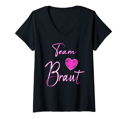 Damen Team Braut JGA Hochzeit Junggesellenabschied Bride Braut T-Shirt mit V-Ausschnitt Damen Team Braut JGA Hochzeit Junggesellenabschied Bride Braut T-Shirt mit V-Ausschnitt von Team Braut JGA Hochzeit Junggesellenabschied Bride