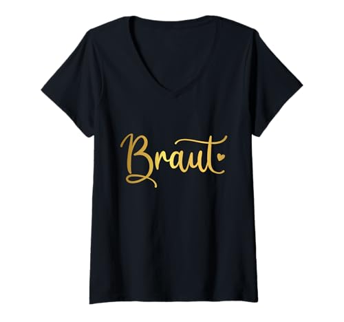 Damen Braut Bride Junggesellenabschied Dezent Herz JGA Bride to be T-Shirt mit V-Ausschnitt Damen Braut Bride Junggesellenabschied Dezent Herz JGA Bride to be T-Shirt mit V-Ausschnitt von Team Braut Junggesellinnennabschied Ideen by minta