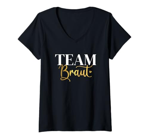Damen Team Braut Junggesellenabschied Dezent Herz JGA Bride to be T-Shirt mit V-Ausschnitt Damen Team Braut Junggesellenabschied Dezent Herz JGA Bride to be T-Shirt mit V-Ausschnitt von Team Braut Junggesellinnennabschied Ideen by minta