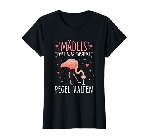 Mädels Pegel halten Mallorca Flamingo Bier JGA Malle Fun T-Shirt von Team Braut Mädels Bier Sprüche Geschenk JGA Outfit
