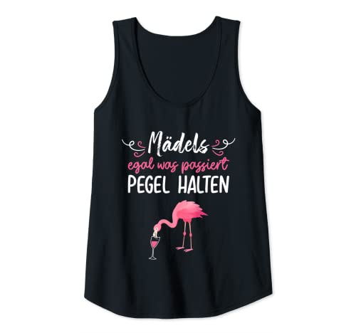 Damen Mädels Pegel halten Mallorca Flamingo Bier JGA Malle Fun Tank Top von Team Braut Mädels Bier Sprüche Geschenk JGA Outfit
