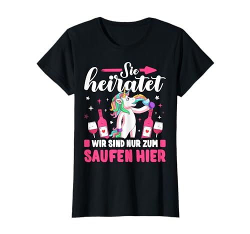 Team Braut JGA Shirt Polterabend Junggesellenabschied Frauen T-Shirt von Team Braut T-Shirts mit Einhorn für JGA Frauen