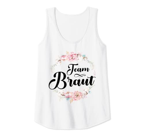 Damen Team Braut T-Shirt weiß Team Bride JGA Tshirt Frauen Poltern Tank Top von Team Braut & Bride T-Shirts für JGA Frauen