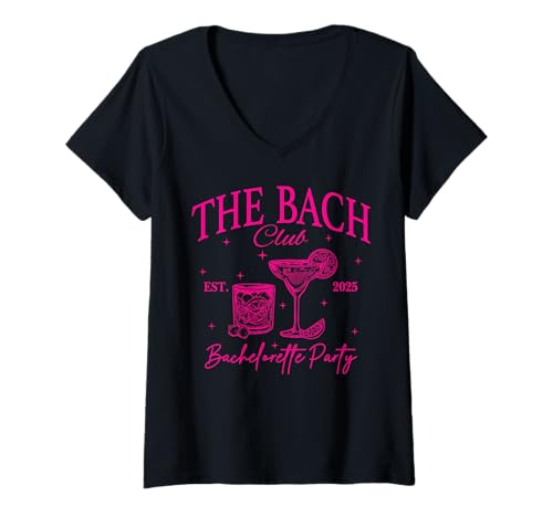 Damen Bride Club Bachclub Passende Bachelorette-Party 2025 T-Shirt mit V-Ausschnitt Damen Bride Club Bachclub Passende Bachelorette-Party 2025 T-Shirt mit V-Ausschnitt von Team Bride Bach Club Matching Bachelorette