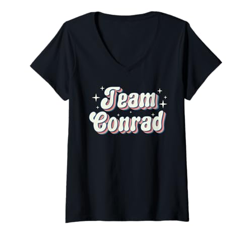 Damen Team Conrad Retro Groovy T-Shirt mit V-Ausschnitt Damen Team Conrad Retro Groovy T-Shirt mit V-Ausschnitt von Team Conrad Retro Cool Tee