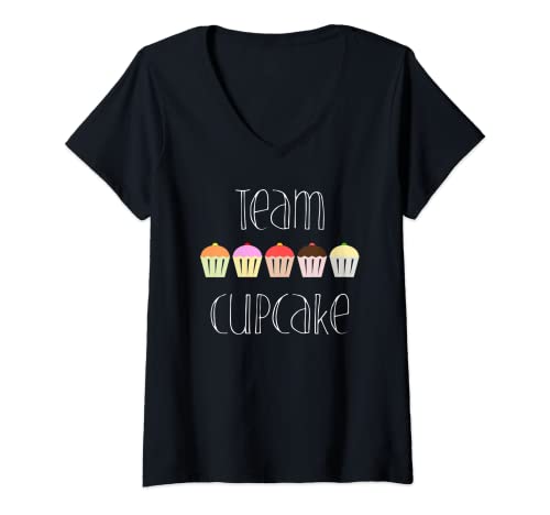 Damen Team Cupcake T-Shirt, niedliches Backgeschenk, Party-T-Shirt T-Shirt mit V-Ausschnitt von Team Cupcake T-Shirt