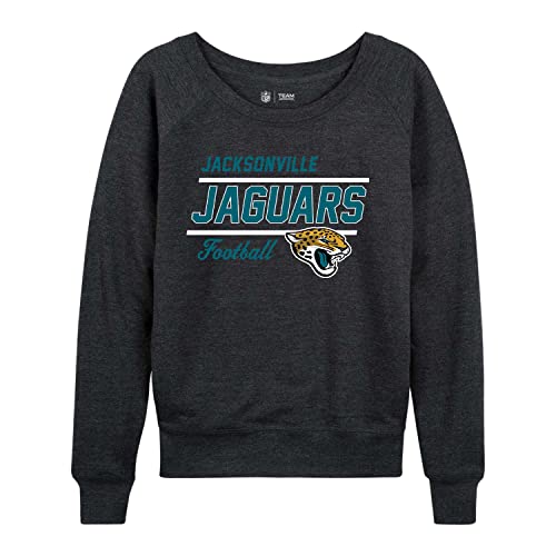 Team Fan Apparel NFL Damen-Pullover mit Rundhalsausschnitt, leicht, Gameday-Bekleidung, lockere Passform, Raglan-Pullover mit Rundhalsausschnitt für Damen (Jacksonville Jaguars, Schwarz, Damen von Team Fan Apparel