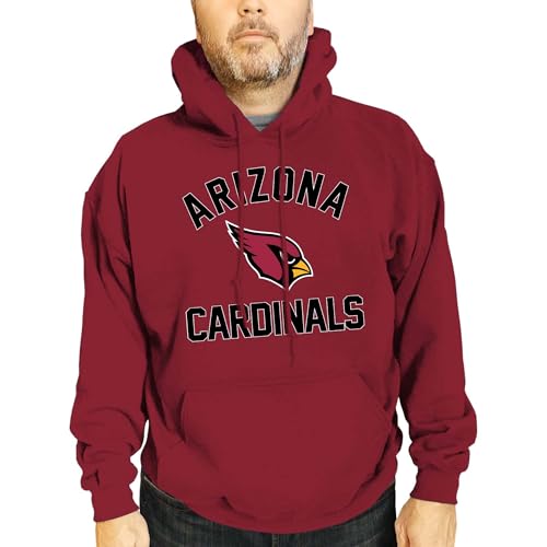 Team Fan Apparel NFL Gameday Kapuzen-Sweatshirt für Erwachsene, Poly-Fleece-Baumwoll-Mischgewebe, bleiben Sie warm und repräsentieren Sie Ihr Team mit Stil, Cardinal, Large von Team Fan Apparel