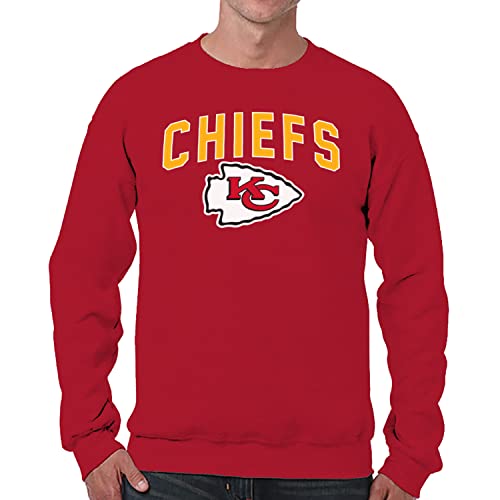 Team Fan Apparel NFL Home Team Crew – Erwachsene Pro Football Fleece Pullover Sweatshirt für Männer und Frauen (Kansas City Chiefs - Rot, Erwachsene Medium) von Team Fan Apparel