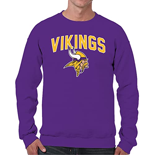 Team Fan Apparel NFL Home Team Crew – Erwachsene Pro Football Fleece Pullover Sweatshirt für Männer und Frauen (Minnesota Vikings - Lila, Erwachsene X-Large) von Team Fan Apparel