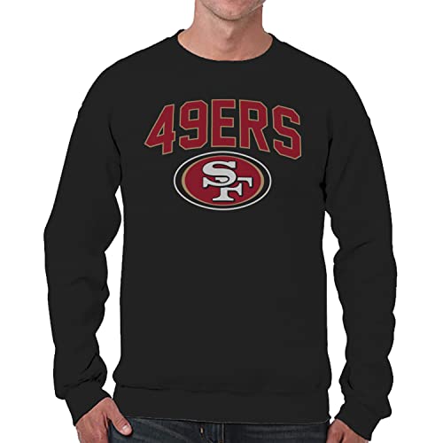 Team Fan Apparel NFL Home Team Crew – Erwachsene Pro Football Fleece Pullover Sweatshirt für Männer und Frauen (San Francisco 49ers – Schwarz, Erwachsene Large) von Team Fan Apparel