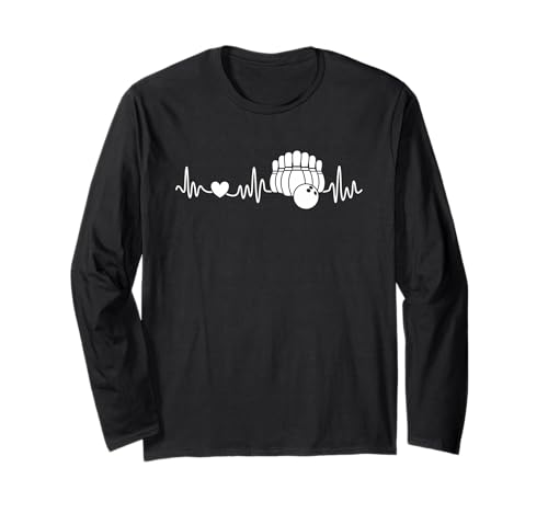 Bowling Heartbeat – Bowler Herren Damen Kinder Bowling-Liebhaber Langarmshirt von Team Heartbeat Bowling Lover Man Woman Kid Bowlers