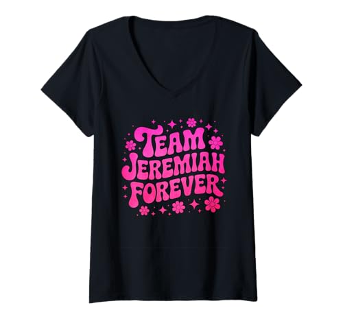 Damen Team Jeremiah Retro Vintage Groovy Flower Power Vibes Retro T-Shirt mit V-Ausschnitt Damen Team Jeremiah Retro Vintage Groovy Flower Power Vibes Retro T-Shirt mit V-Ausschnitt von Team Jeremiah 70s Retro Cool Tee
