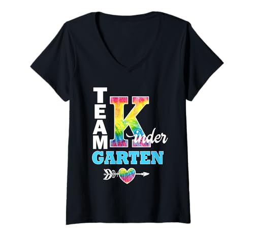 Damen Team-Kindergartenspaß für den Schulanfang, Schüler, Lehrer T-Shirt mit V-Ausschnitt von Team Kindergarten Back To School TD Sapphire Star