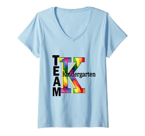 Damen Team-Kindergartenspaß für den Schulanfang, Schüler, Lehrer T-Shirt mit V-Ausschnitt Damen Team-Kindergartenspaß für den Schulanfang, Schüler, Lehrer T-Shirt mit V-Ausschnitt von Team Kindergarten Fun Back To School Sapphire Star