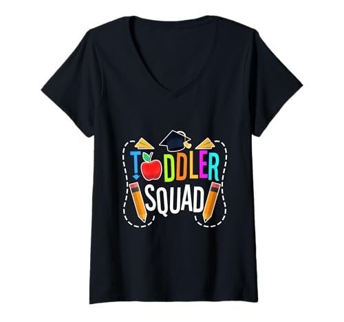Damen Team für Kleinkinder T-Shirt mit V-Ausschnitt von Team Kindergarten Preschool Teacher educator