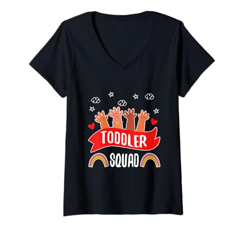 Damen Team für Kleinkinder T-Shirt mit V-Ausschnitt von Team Kindergarten Preschool Teacher educator