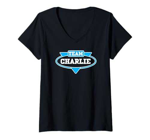 Damen Team Charlie T-Shirt T-Shirt mit V-Ausschnitt Damen Team Charlie T-Shirt T-Shirt mit V-Ausschnitt von Team Kreative