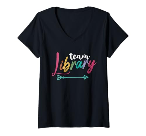 Damen Literatur Lesen Bibliothek Bücher Liebhaber Leser Team Bibliothek T-Shirt mit V-Ausschnitt Damen Literatur Lesen Bibliothek Bücher Liebhaber Leser Team Bibliothek T-Shirt mit V-Ausschnitt von Team Library Men Women Kids