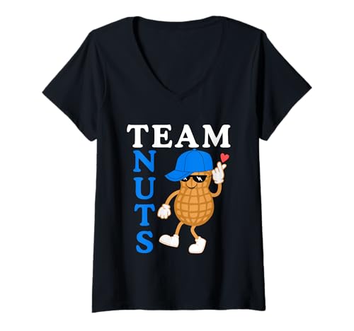 Damen Gender Reveal Party Team Nuts Boy passt zur Familie T-Shirt mit V-Ausschnitt von Team Nuts Boy Gender Reveal Party Team Boy