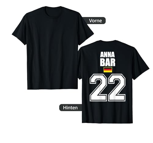 Sauf Trikot Deutschland Frauen "Anna Bar 22" Lustiges Party T-Shirt von Team Partyurlaub Sauf Trikots