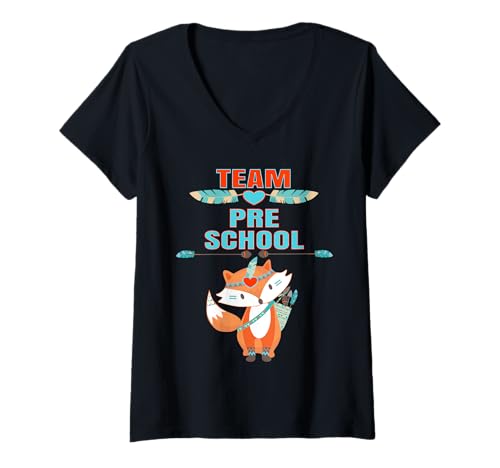 Damen Team Vorschule Fox Back to School Gear Schüler Lehrer T-Shirt mit V-Ausschnitt Damen Team Vorschule Fox Back to School Gear Schüler Lehrer T-Shirt mit V-Ausschnitt von Team Preschool Fox Back To School Sapphire Star