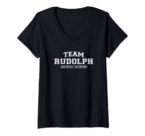 Damen Team Rudolph | stolze Familie - Nachname T-Shirt mit V-Ausschnitt Damen Team Rudolph | stolze Familie - Nachname T-Shirt mit V-Ausschnitt von Team Rudolph | Familien Name Geschenkidee