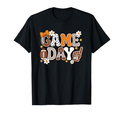 Retro Game Day Fußballtrikot Blumen & Schaumstoff Finger Frauen T-Shirt von Team Spirit Football Game Day Fan Shirt Co.