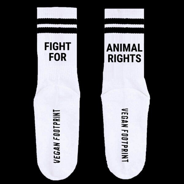 Team Vegan FIGHT FOR ANIMAL RIGHTS - Hohe Sportsocken Mit Streifen Aus Bio-Baumwolle - 3 Paar von Team Vegan