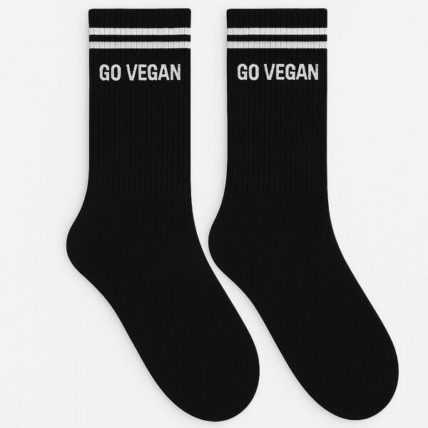 Team Vegan GO VEGAN - Hohe Sportsocken Mit Streifen Aus Bio-Baumwolle - 3 Paar von Team Vegan