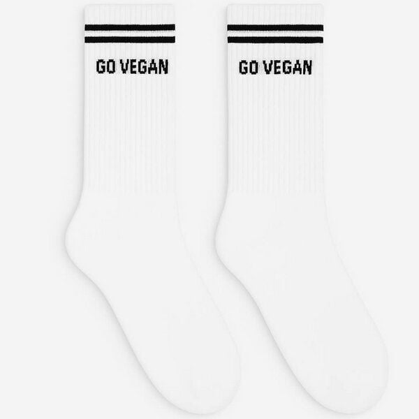 Team Vegan GO VEGAN - Hohe Sportsocken Mit Streifen Aus Bio-Baumwolle - 3 Paar von Team Vegan
