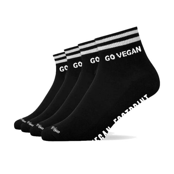 Team Vegan Go Vegan - Retro Sneaker Socken mit Streifen aus Bio-Baumwolle - 4er Set von Team Vegan