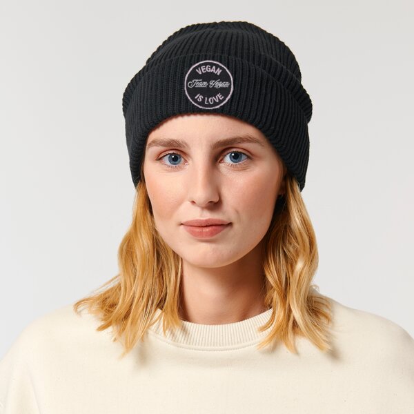 Team Vegan Vegan Liebling Beanie/Mütze mit Patch / 4 Motive von Team Vegan