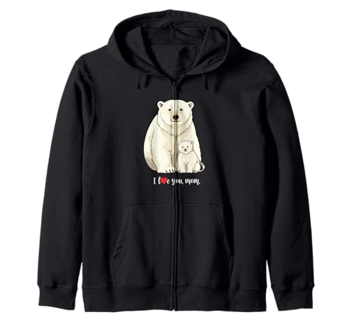 Eisbär und sein Baby Ich liebe dich Mama Familie Liebe Mutter Kapuzenjacke von Team Zeta