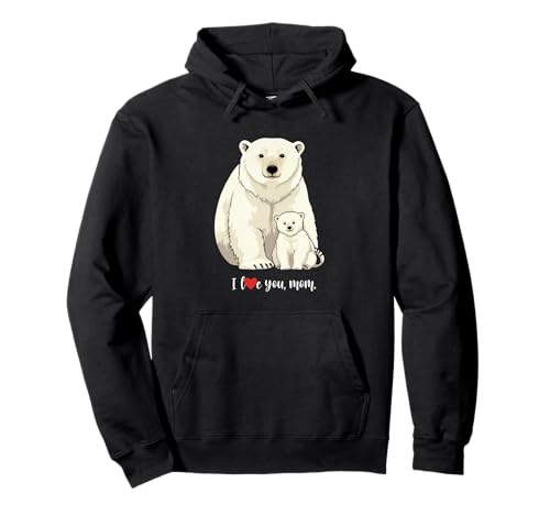 Eisbär und sein Baby Ich liebe dich Mama Familie Liebe Mutter Pullover Hoodie von Team Zeta
