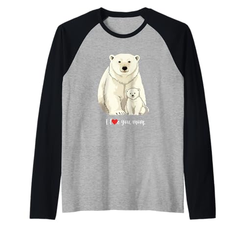 Eisbär und sein Baby Ich liebe dich Mama Familie Liebe Mutter Raglan von Team Zeta