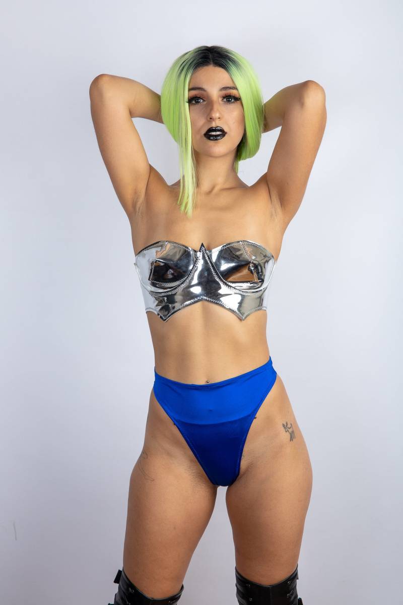 Robo Metallic Bustier Top von TeamKittyKoalition