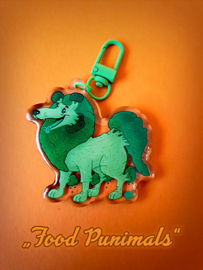 Comicstyle Anhänger/Charm - Punimals Broc-Collie + Postkarte Mit Artwork von TeamPechundSchwefel