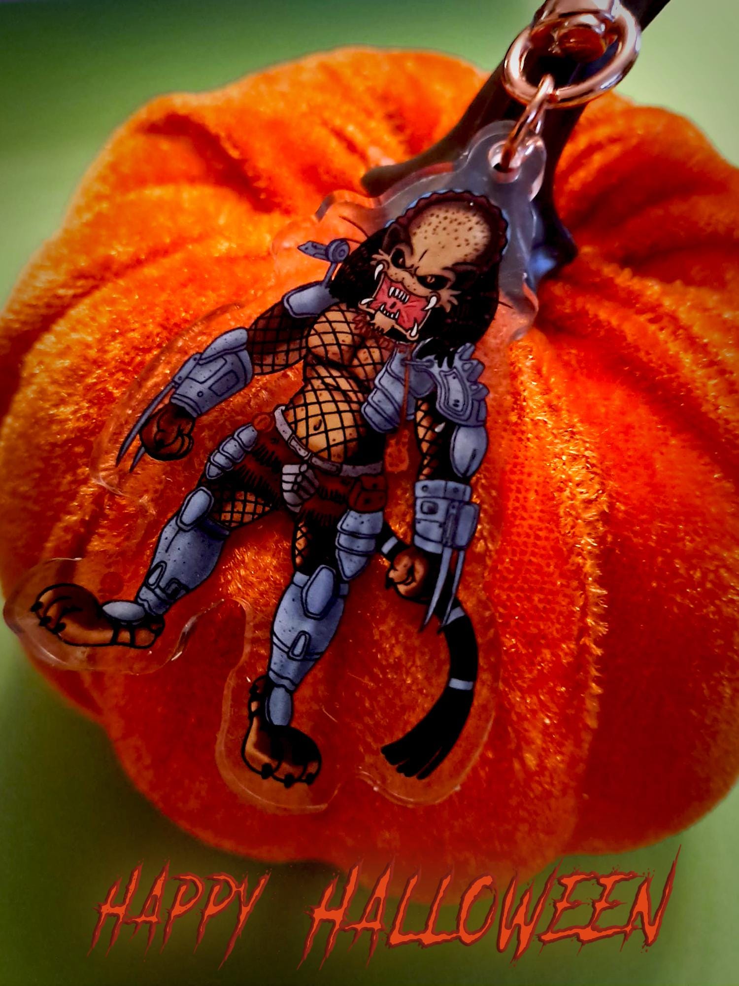 Halloween Cat Keychain - Predator Cat + Postcard Print von TeamPechundSchwefel