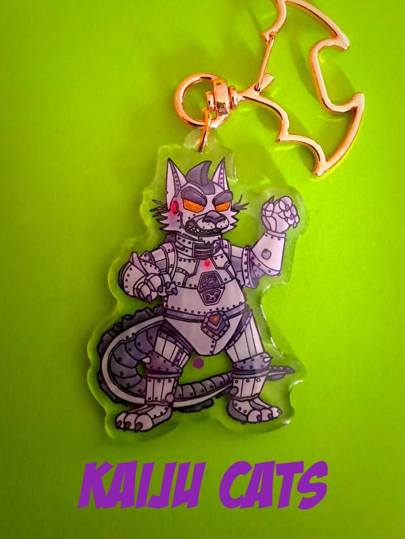 Kai-June Cats Mechacatzilla + Postcard Print von TeamPechundSchwefel