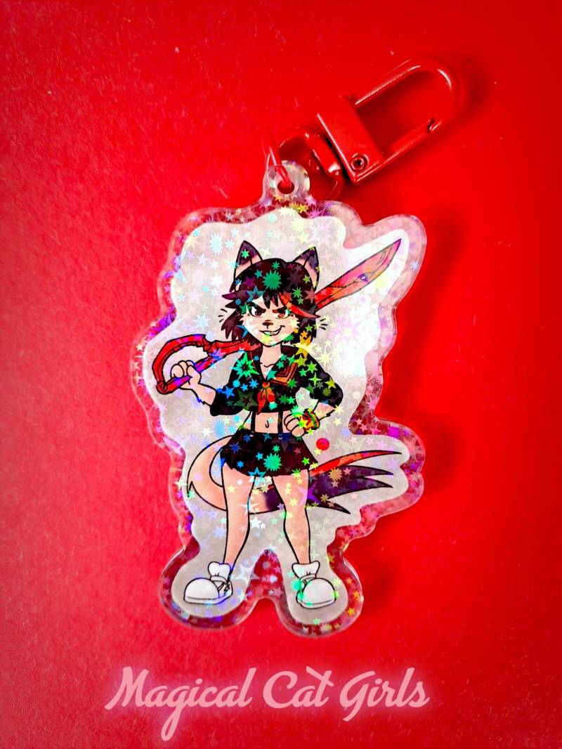 Magical Cat Girls Ryuko Matoi | Normal/Transformation Charm + Postcard von TeamPechundSchwefel