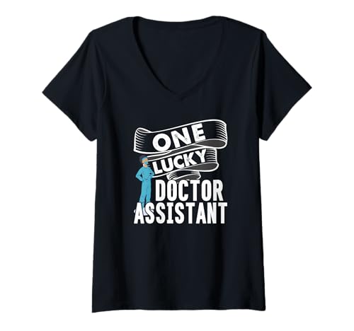 Damen Glückliche Medizinische Assistenz Im OP-Team T-Shirt mit V-Ausschnitt von Teamgeist Im Krankenhaus Outfit