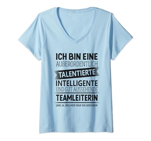 Damen Chef Abteilungsleiter Vorgesetzter Teamleiterin T-Shirt mit V-Ausschnitt von Teamleiterin Geschenke Lustig