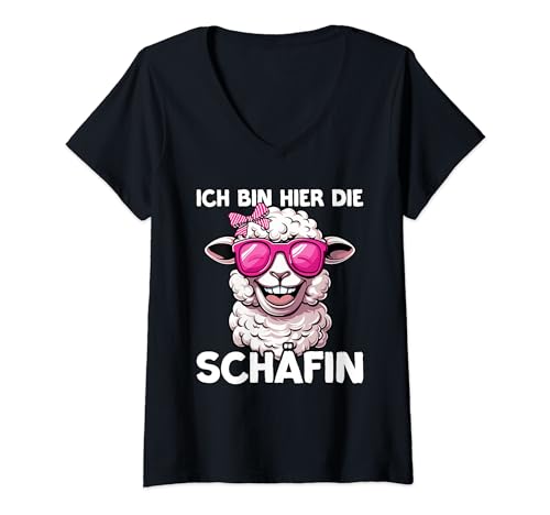 Damen Ich bin hier die Schäffin | Vorgesetzte | Chefin T-Shirt mit V-Ausschnitt Damen Ich bin hier die Schäffin | Vorgesetzte | Chefin T-Shirt mit V-Ausschnitt von Teamleiterin & Abteilungsleiterin Geschenk