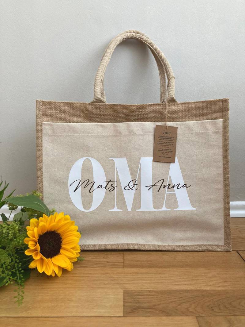 Personalisierte Jute Tasche, Shopper, Geschenk Für Mama, Oma, Tante Personalisierte Jute Tasche, Shopper, Geschenk Für Mama, Oma, Tante von TeamsportBasti