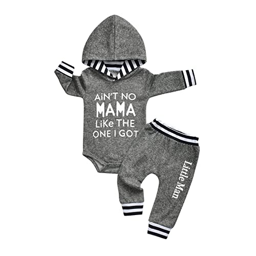 Tearfuty Baby Boy Kleidung Trainingsanzug Kapuzenpulli Langarm Oberteile Hosen 2tlg Kleidung Sets Grau（6-9 Monate） von Tearfuty