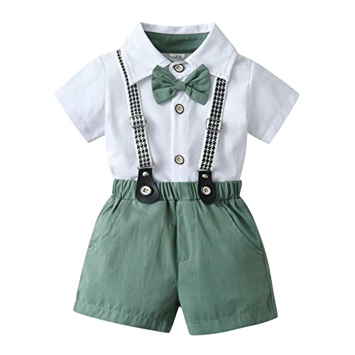 Tearfuty Baby Boys Gentleman Sets Fliege Hosen mit Supenders Sommerkleidung Sets Grün von Tearfuty