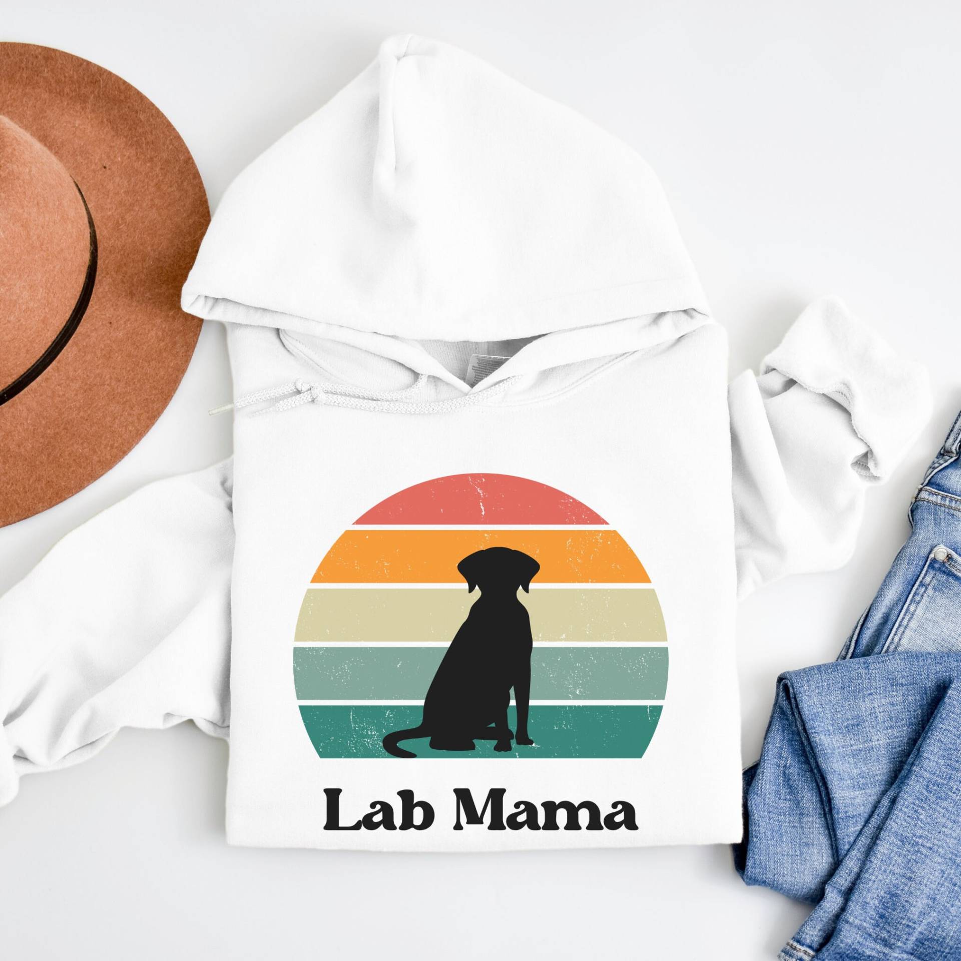 Übergroße Vintage Stil Labrador Mama Sweatshirt, Retriever Hoodie, Mutter Geschenk Hoodie von TeaseShirtTime
