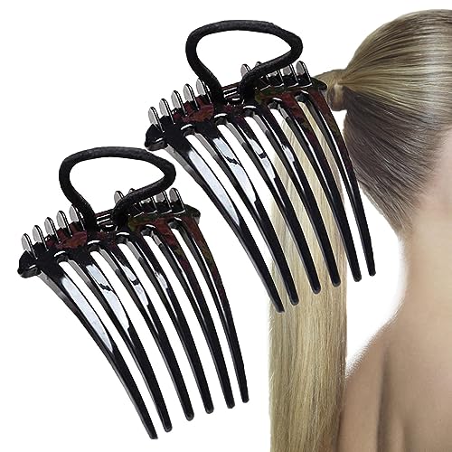 Bandette Kamm Braut Haarspange Haar Seite Kamm Breite Zähne Haar Seite Pin Vintage Haar Seite Clip Mit Pferdeschwanz Halter Für Frauen Haar Styling Werkzeuge Mit Elastischem Gummiband von Tebinzi